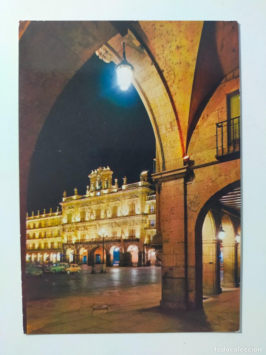 Postales: Postal SALAMANCA: Plaza Mayor y Ayuntamiento iluminados - Edic. Manipel