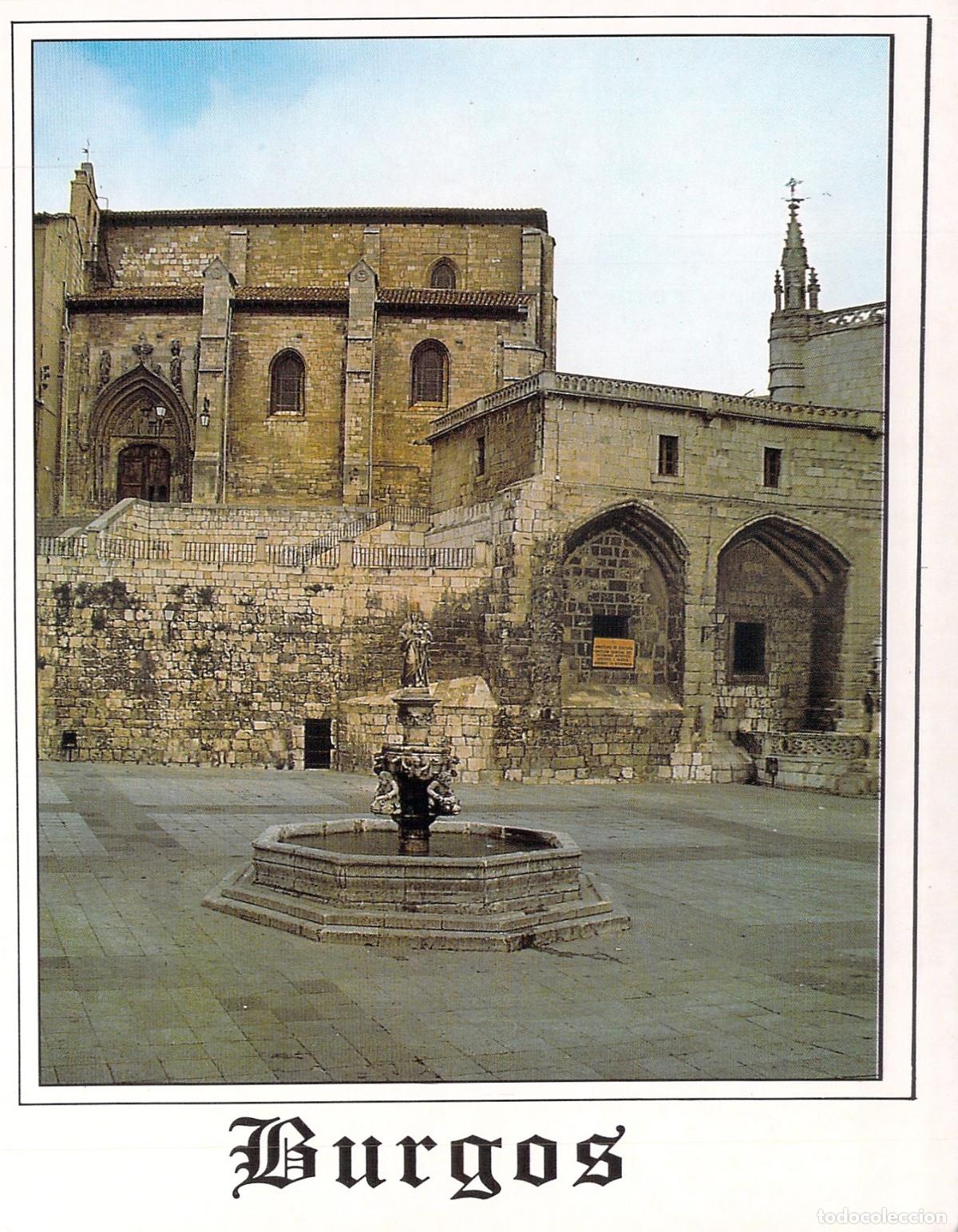 Postales: Postal de Burgos, Plaza de Santa Mar&iacute;a e Iglesia de San Nicol&aacute;s