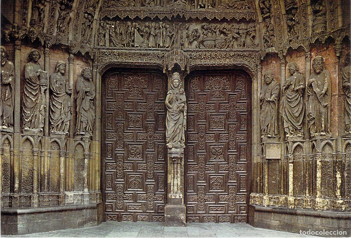 Postales: Postal de la Puerta de Nuestra Se&ntilde;ora la Blanca de la Catedral de Le&oacute;n
