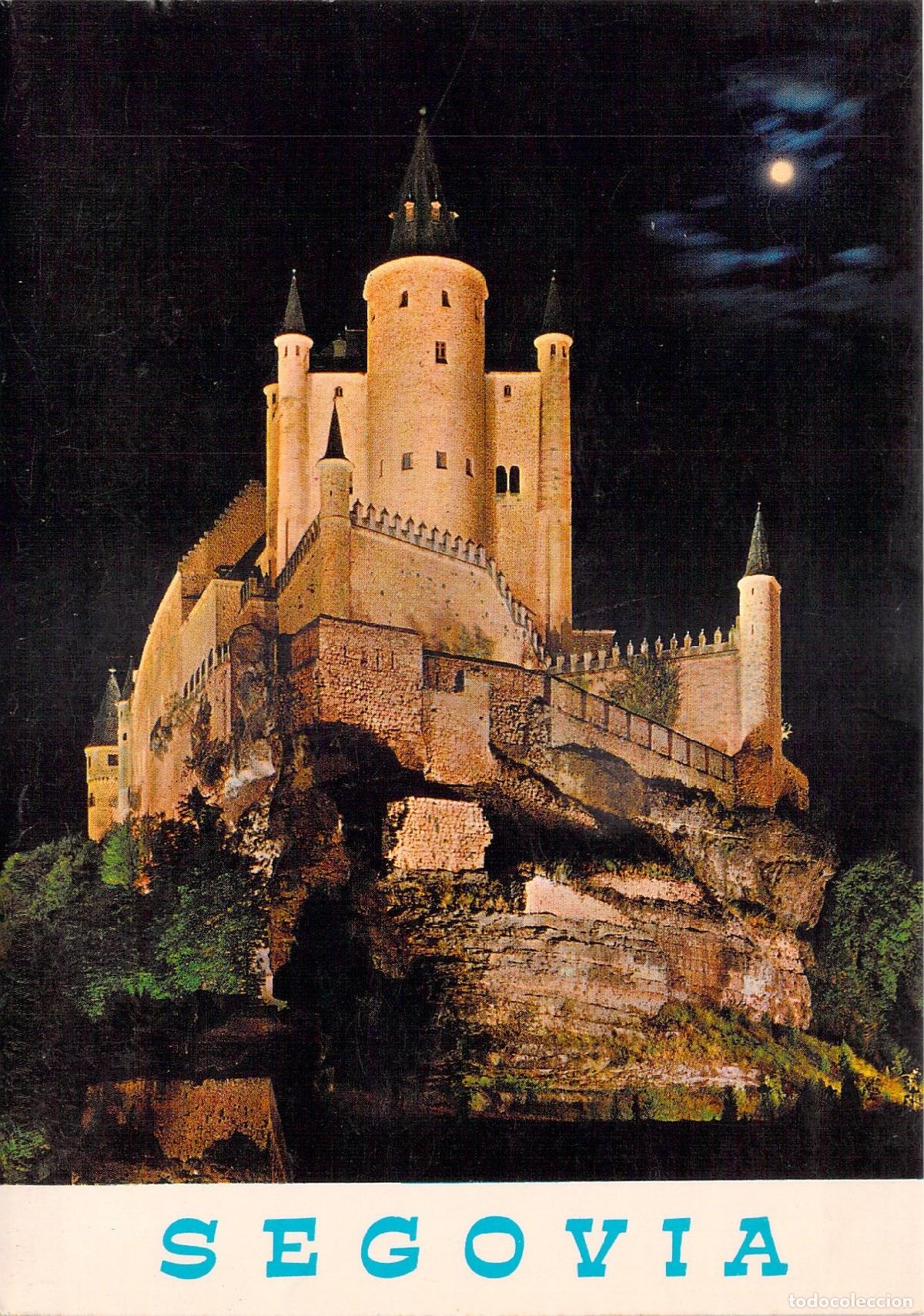 Postales: Postal del Alc&aacute;zar de Segovia de noche