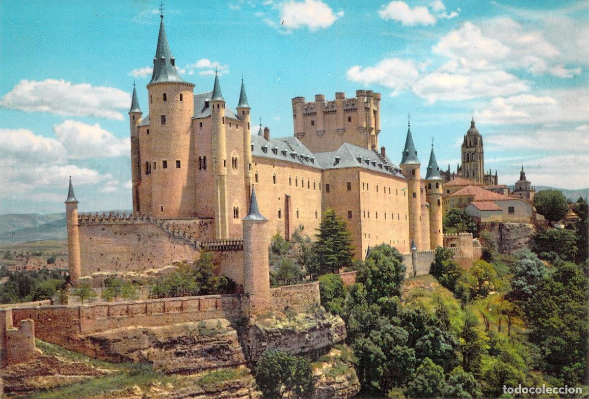 Postales: Postal de Segovia, El Alc&aacute;zar y la Catedral