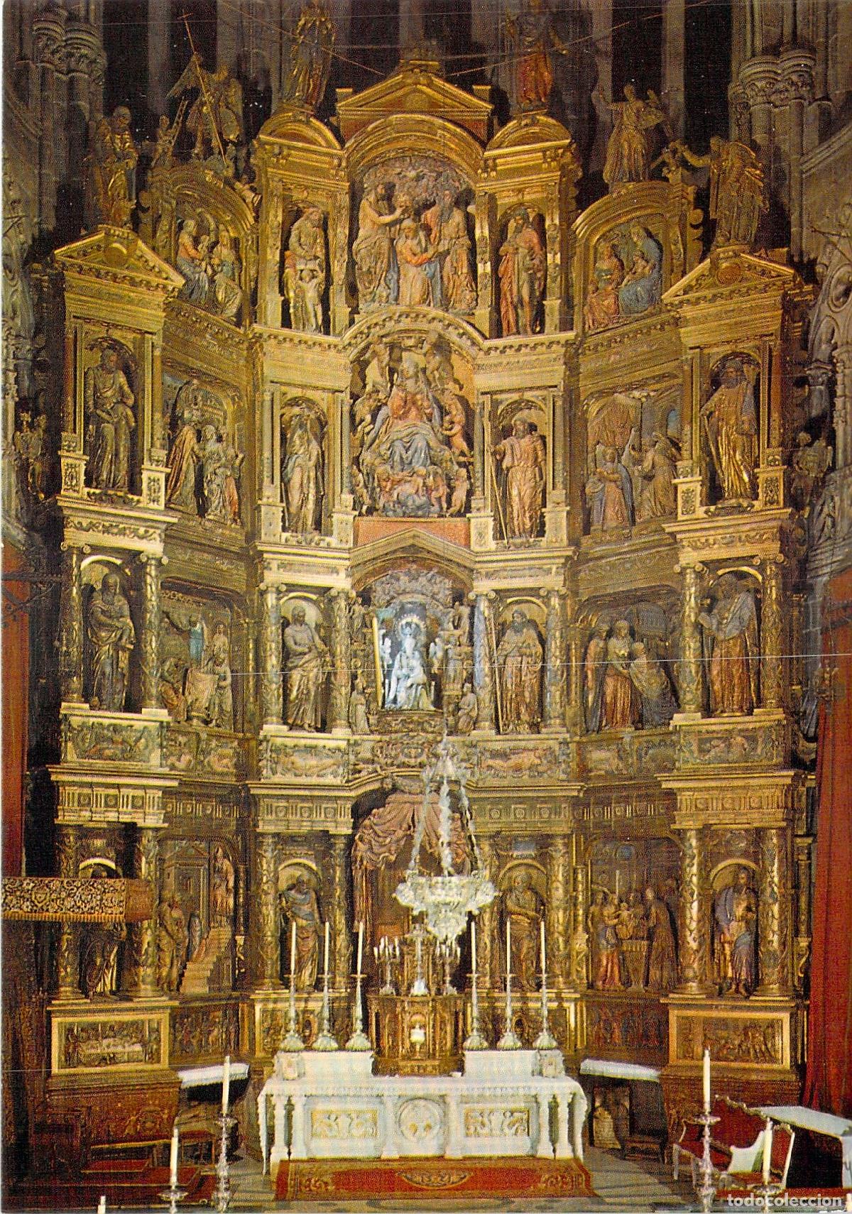 Postales: Postal de la Catedral de Burgos: Retablo del Altar Mayor
