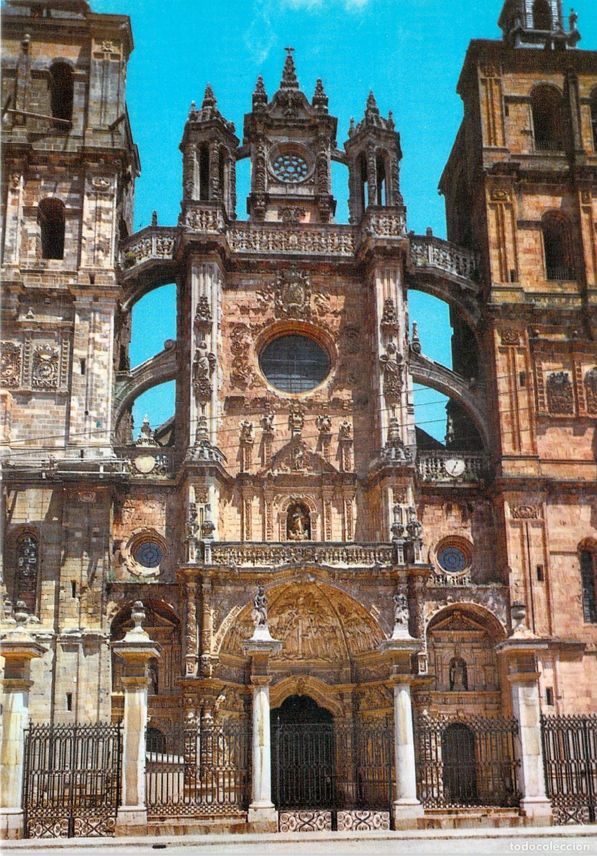 Postales: Postal de la fachada de la Catedral de Astorga, Le&oacute;n