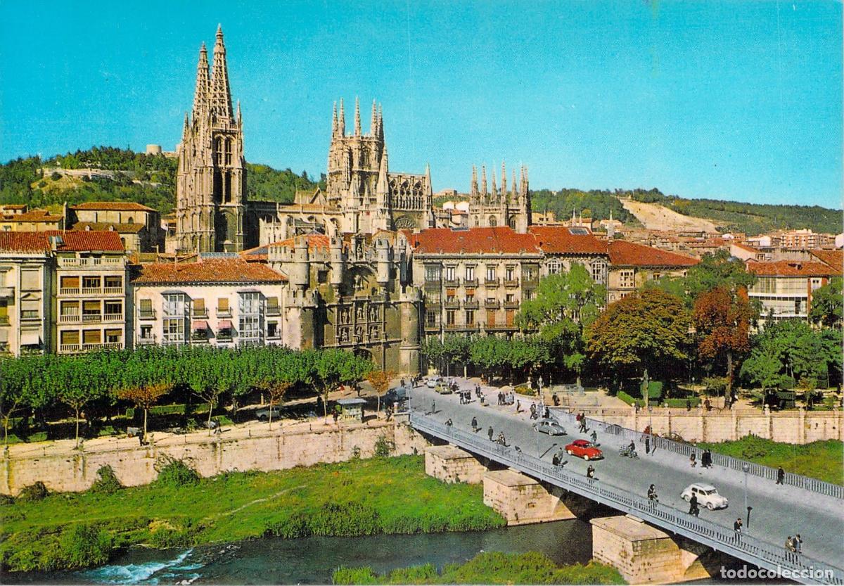 Postales: Postal de Burgos Puente y Arco de Santa Maria