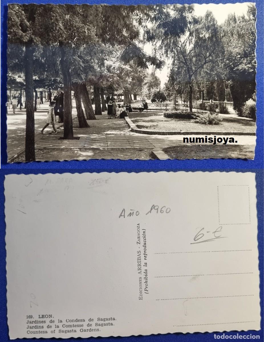 Postales: POSTAL de LEON (Espa&ntilde;a) a&ntilde;o 1960. Jardines Condesa de Sagasta. Ed. ARRIBAS.