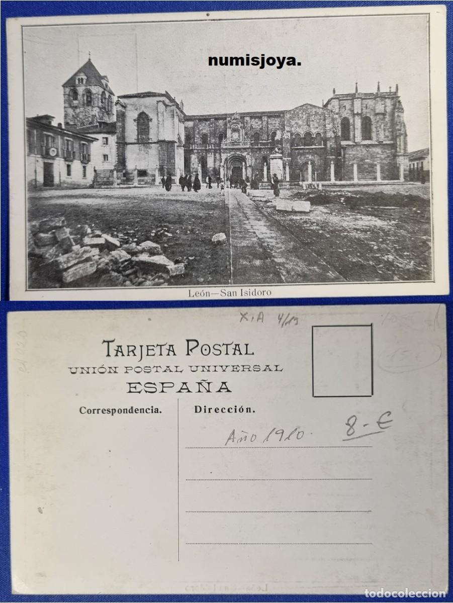 Postales: POSTAL de LEON (Espa&ntilde;a) a&ntilde;o 1910 San Isidoro. Uni&oacute;n Postal Universal.