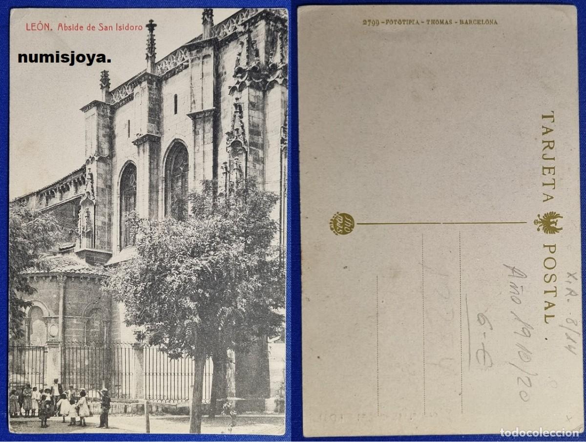 Postales: POSTAL de LEON (Espa&ntilde;a) a&ntilde;o 1910 &Aacute;bside de San Isidoro. FOTOTIP&Iacute;A THOMAS.