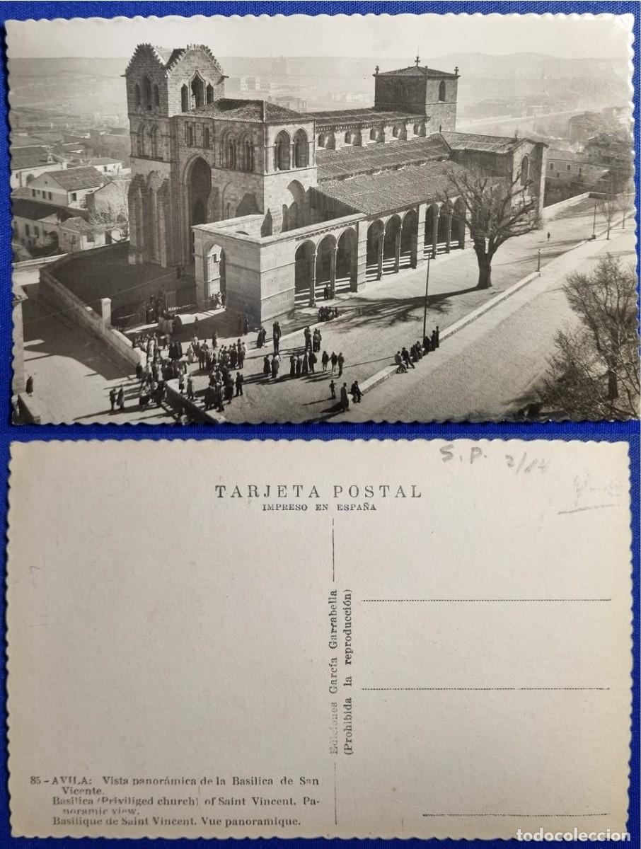 Postales: Postal de AVILA (Espa&ntilde;a) a&ntilde;o 1955. Bas&iacute;lica de San Vicente. Ed. GARRABELLA.