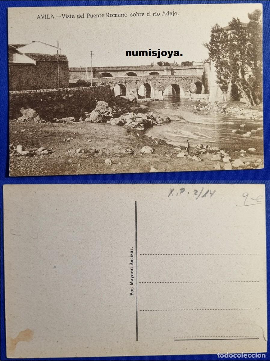 Postales: Postal de AVILA (Espa&ntilde;a) a&ntilde;o 1930. Puente Romano sobre r&iacute;o Adeje. Fot. Mayoral.