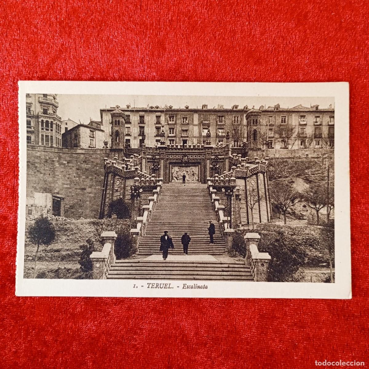 Postales: POSTAL - TERUEL - ESCALINATA - L. ROISIN - MANUEL GUERRICABEYTA - RAR&Iacute;SIMA / 1857