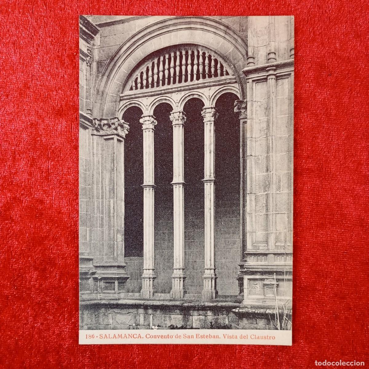 Postales: POSTAL - SALAMANCA - CONVENTO DE SAN ESTEBAN - VISTA DEL CLAUSTRO - 186 - THOMAS - RAR&Iacute;SIMA / 1911