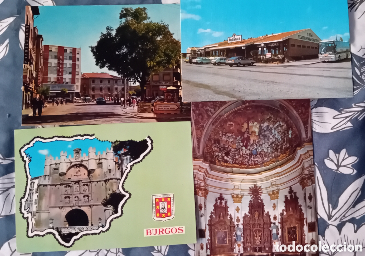 Postales: Lote de 4 postales Aranda de Duero y Burgos desde los a&ntilde;os 60.