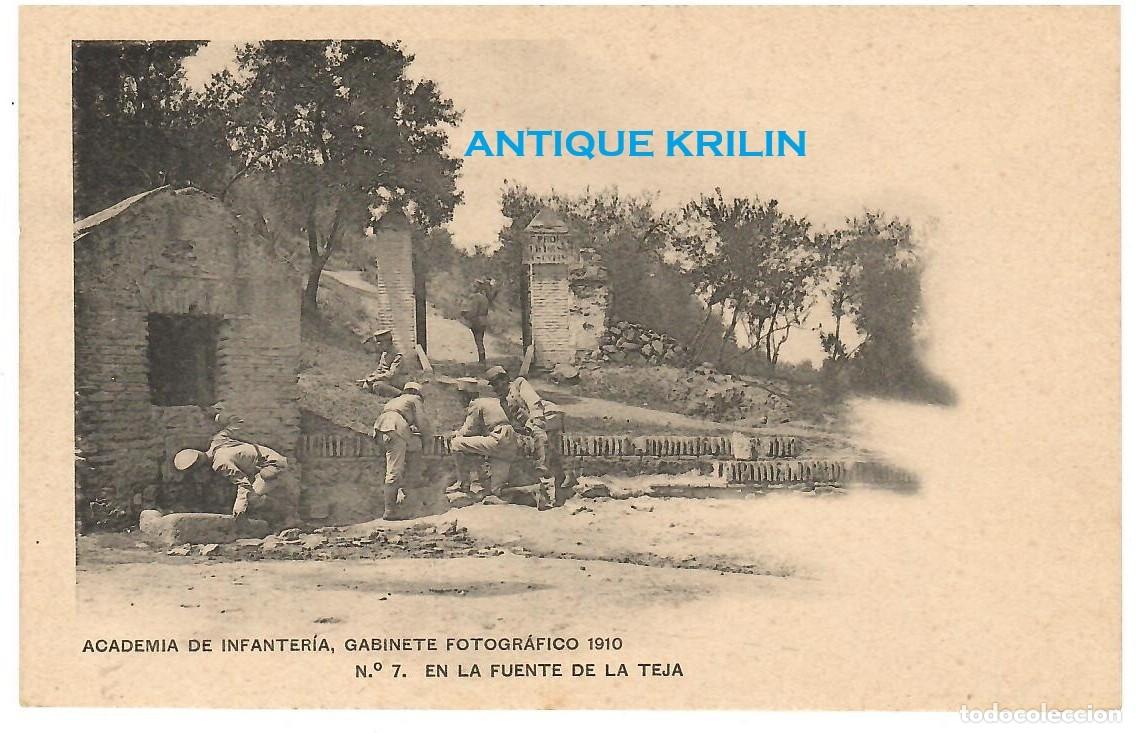 Postales: ACADEMIA DE INFANTERIA 1910 N&ordm; 7 EN LA FUENTE DE LA TEJA / HAUSER MENET