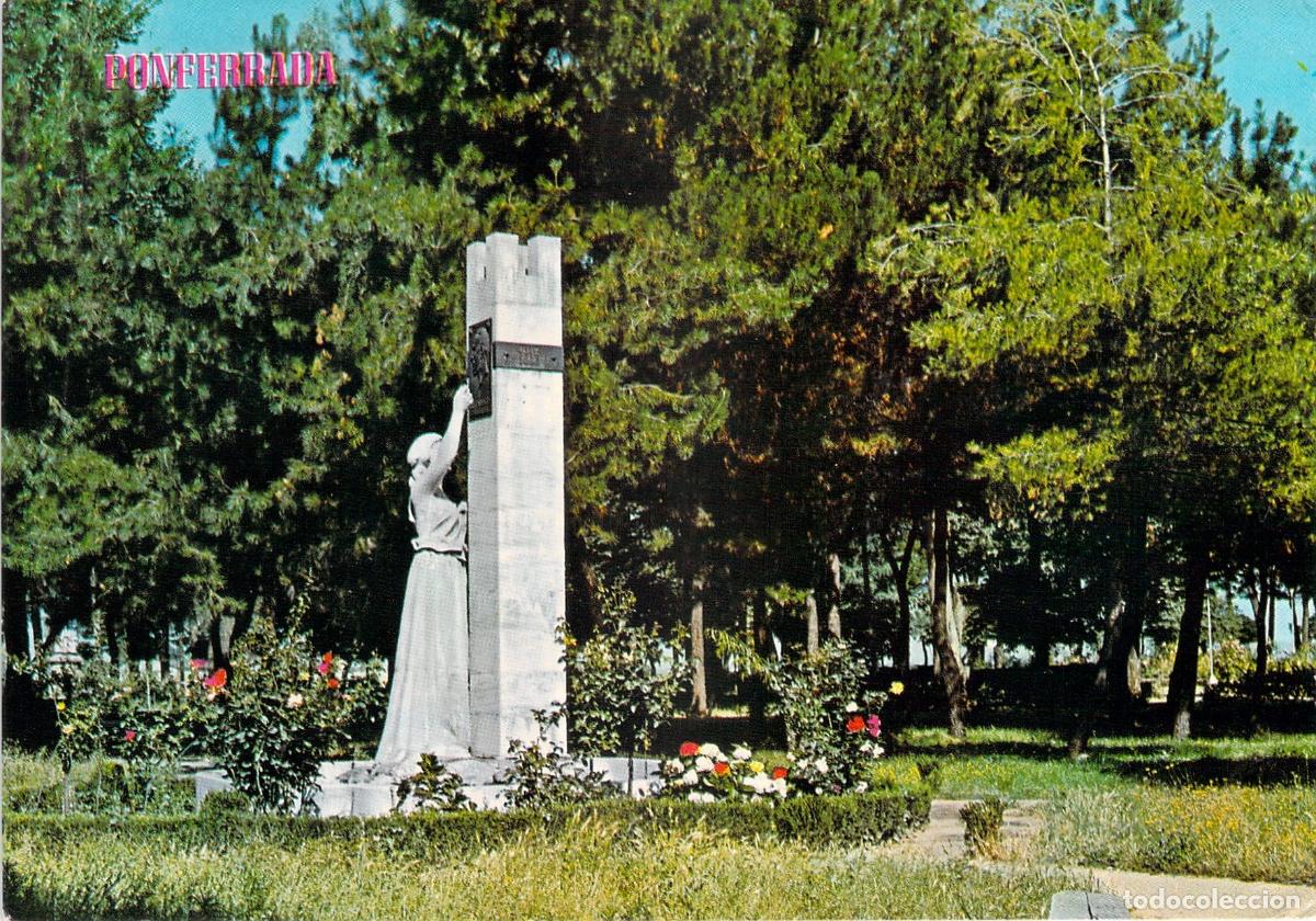 Postales: Postal de Ponferrada, Parque del Plantio con Monumento