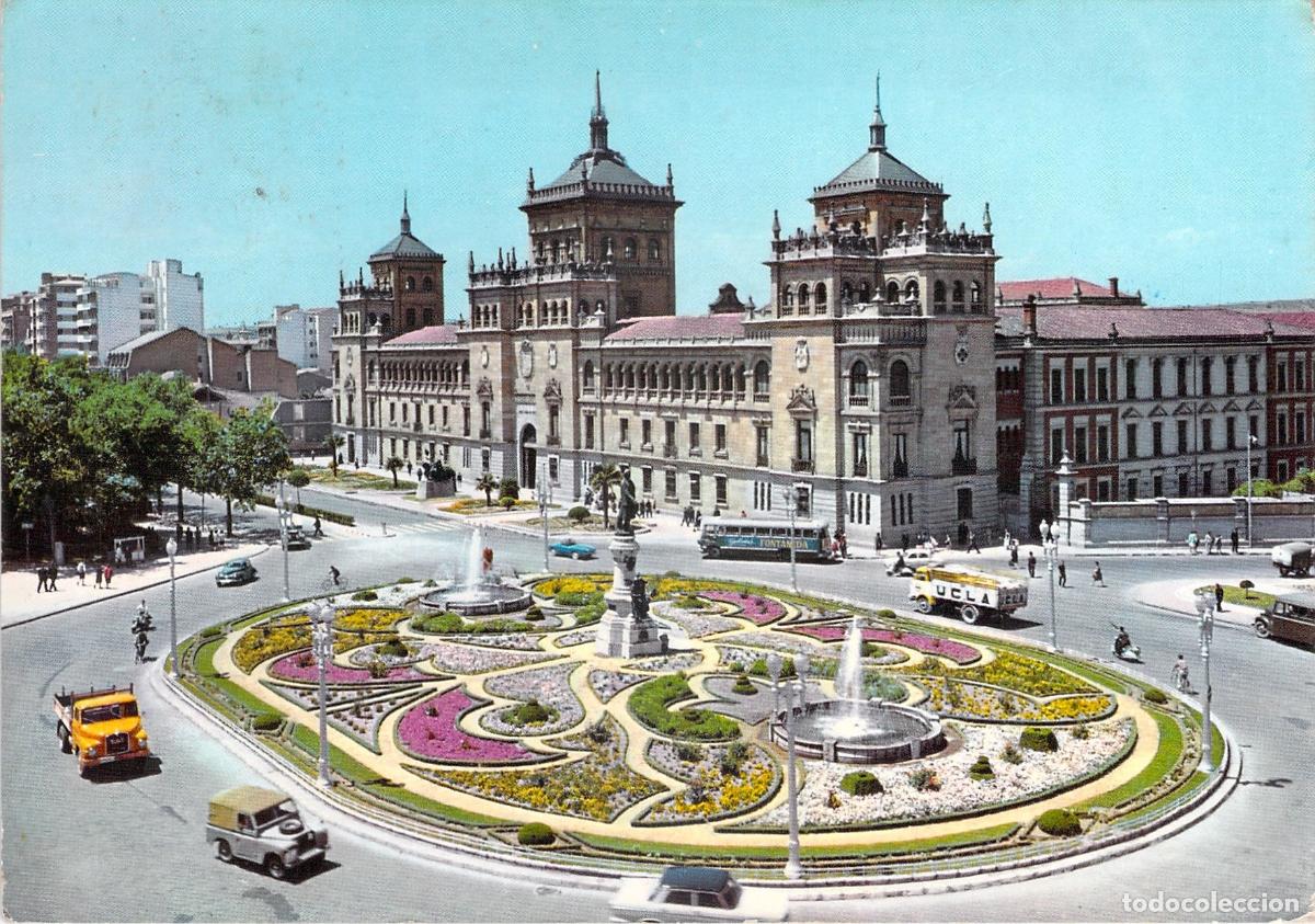Postales: Postal de la Plaza de Zorrilla y Academia de Caballer&iacute;a en Valladolid