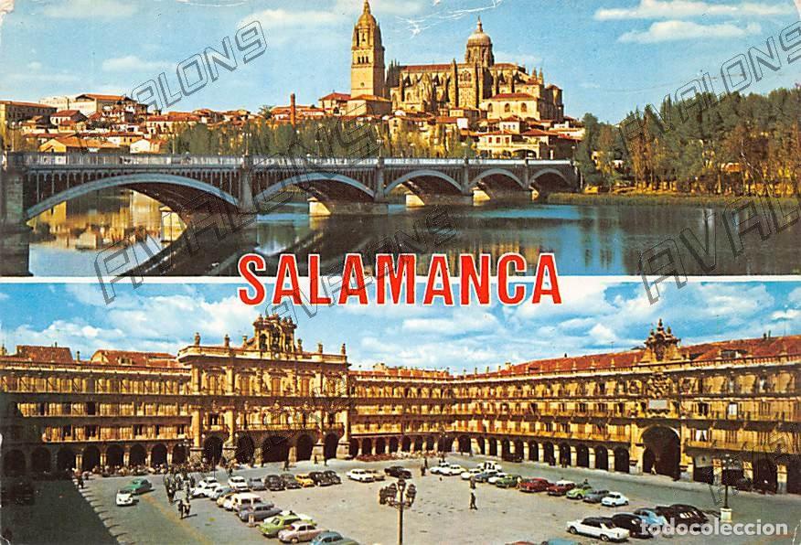 Postales: Catedral y r&iacute;o Tormes (Salamanca) - Sin circular - 1968 - Con coches de la &eacute;poca