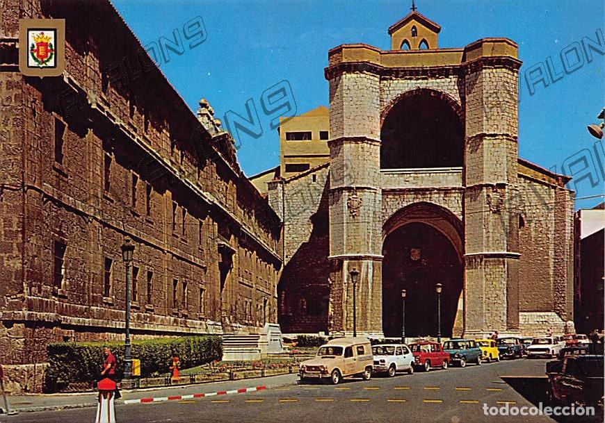 Postales: San Benito y fachada patio Herreriano (Valladolid) - Sin Circular - A&ntilde;os 70 - Con coches de la &eacute;poca