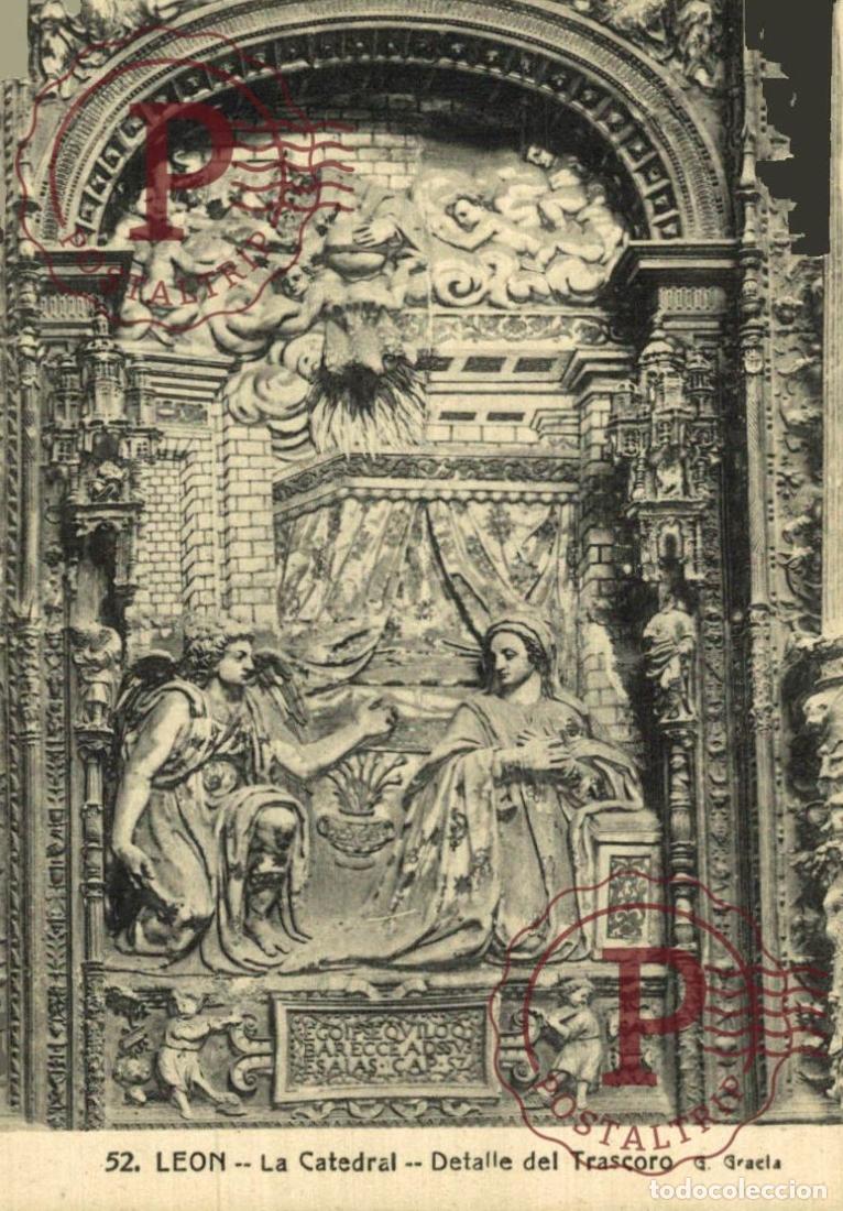 Postales: LEON. La Catedral, Detalle Del Trascoro. CASTILLA Y LE&Oacute;N. ESPA&Ntilde;A ESPAGNE SPAIN