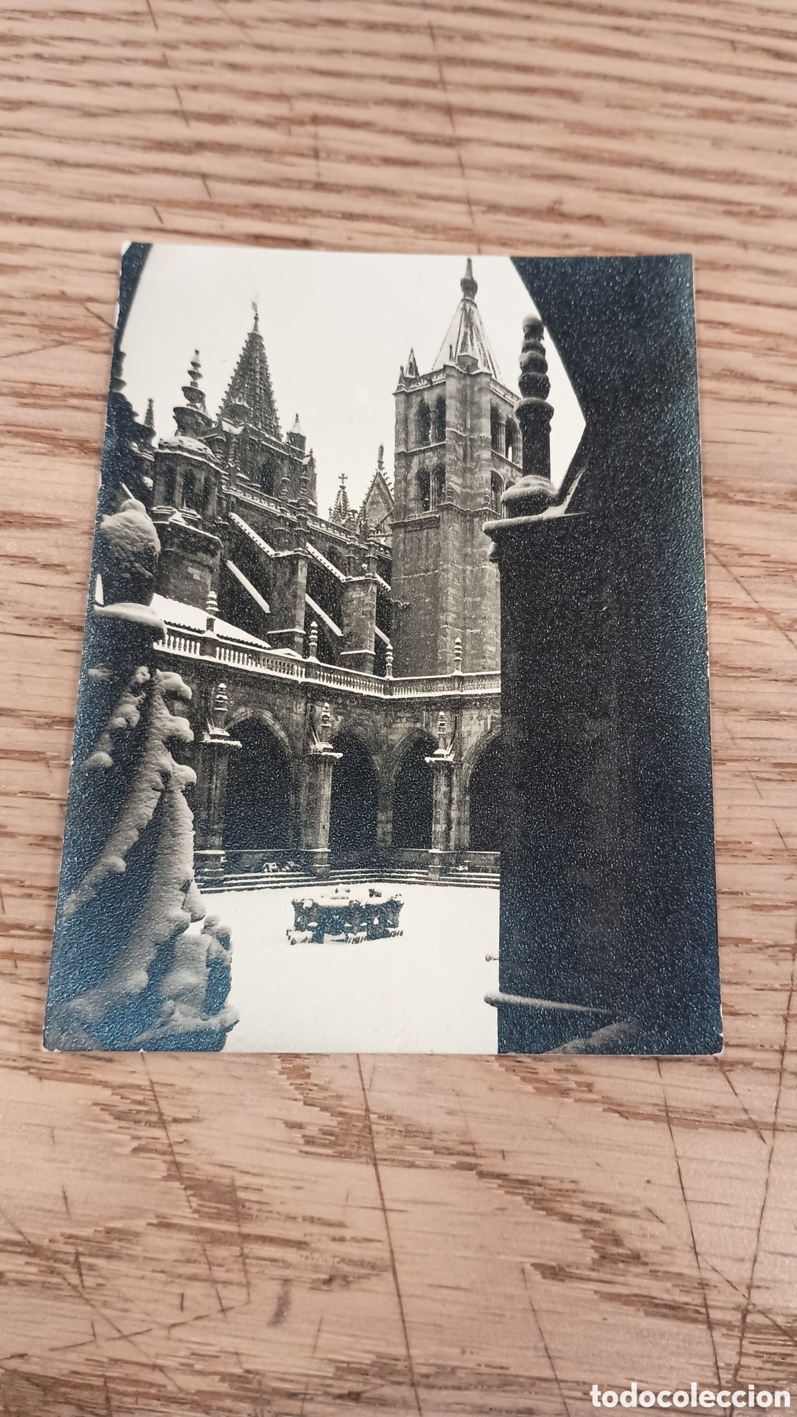 Postales: LE&Oacute;N - CATEDRAL. CLAUSTRO NEVADO - NEGTOR - FOTOGR&Aacute;FICA