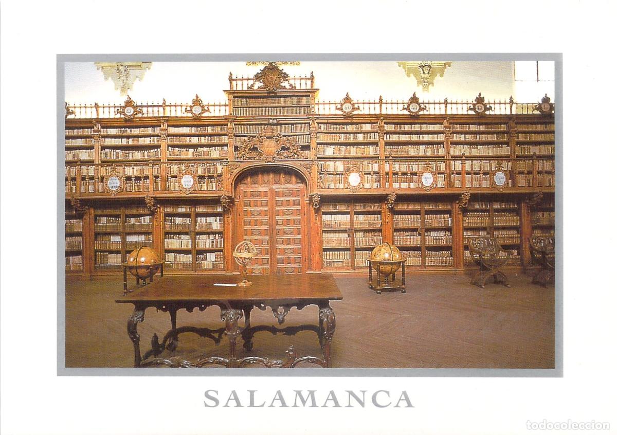 Postales: Postal de la Antigua Biblioteca de la Universidad de Salamanca