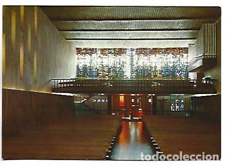 Postales: &rdquo; CORO Y VIDRIERA &rdquo;, VISTA INTERIOR DEL TEMPLO. SANTUARIO DE NUESTRA SE&Ntilde;ORA DEL CAMINO - LEON