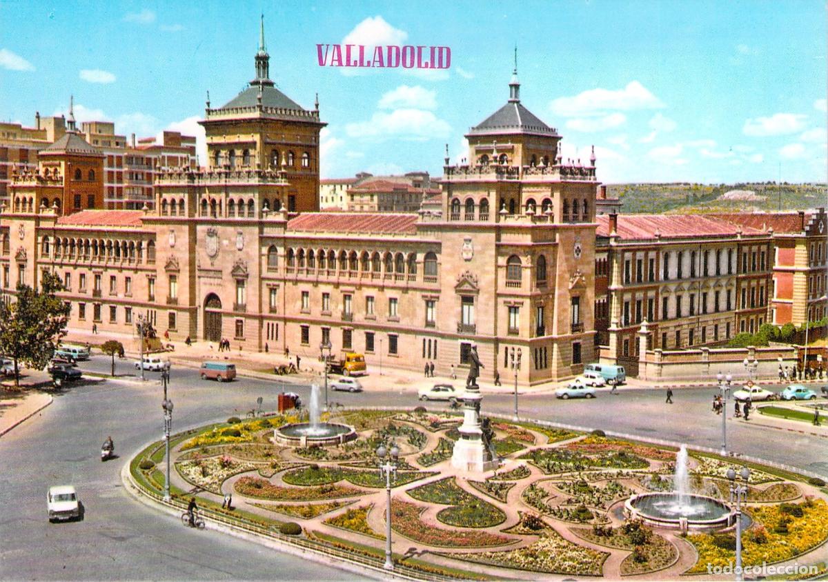 Postales: Postal de Valladolid, Plaza de Zorrilla y Academia de Caballer&iacute;a