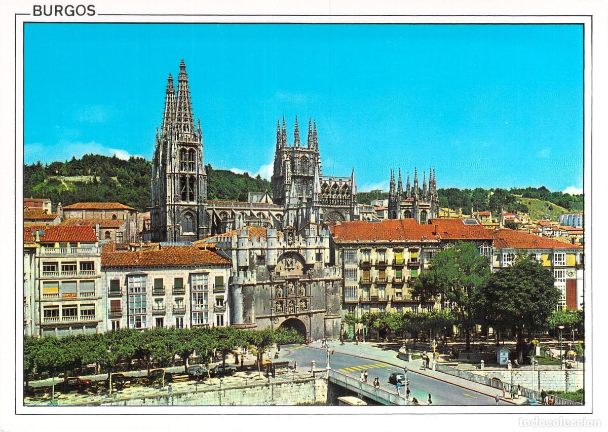 Postales: Postal de Burgos con el Arco de Santa Mar&iacute;a y la Catedral