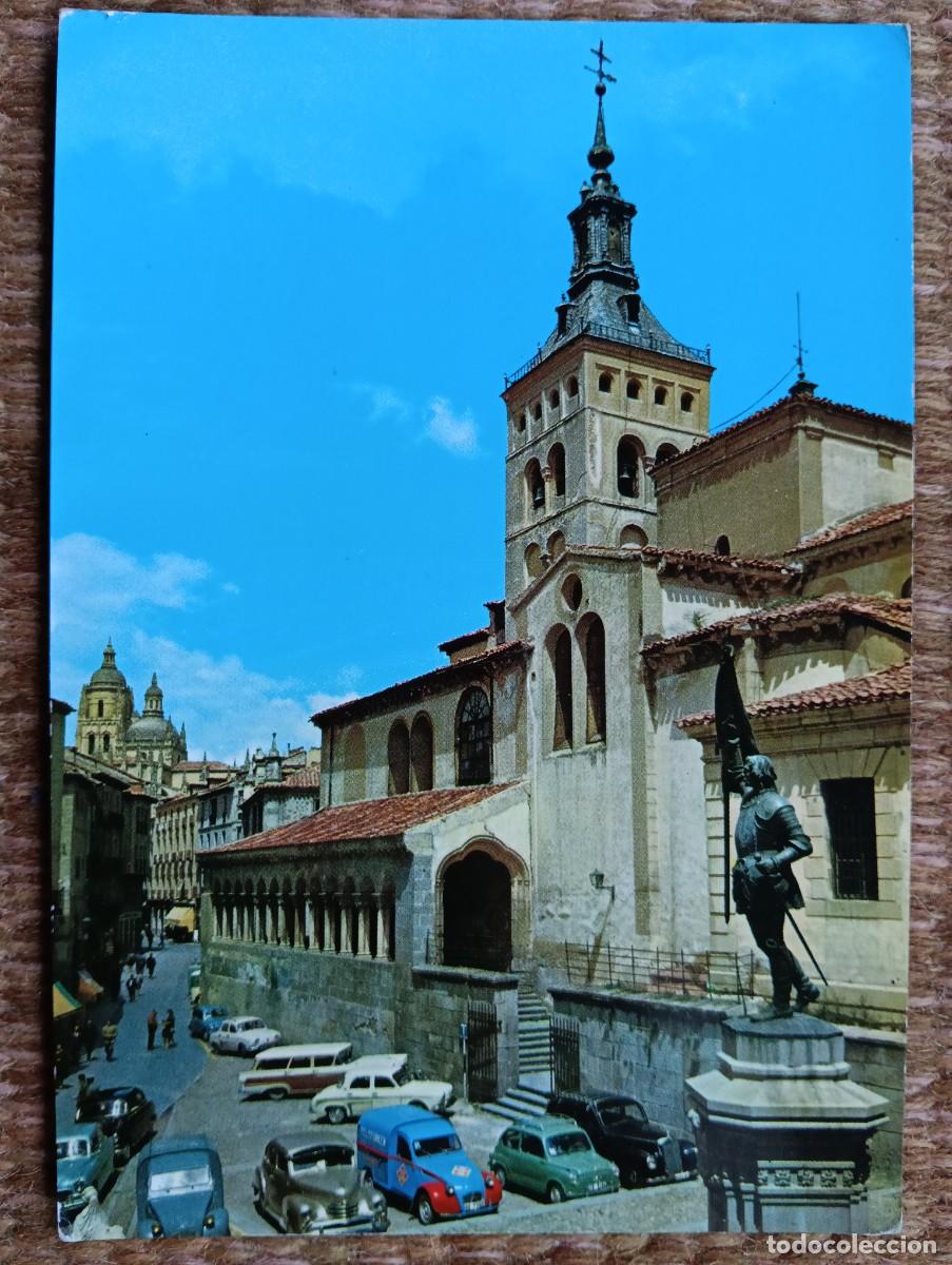 Postales: SEGOVIA - MONUMENTO A JUAN BRAVO - COCHES ANTIGUOS - ED. GARCIA GARRABELLA