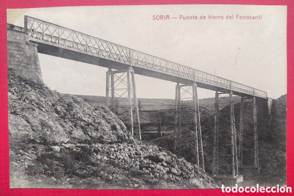 Postales: SORIA FERROCARRIL PUENTE DE HIERRO POSTAL FOTOTIPIA ED. LAS HERAS C. 1915