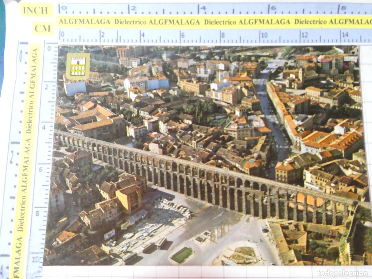 Postales: POSTAL DE SEGOVIA. A&Ntilde;O 1970. ACUEDUCTO VISTA AEREA 2 ESCUDO ORO. 2802