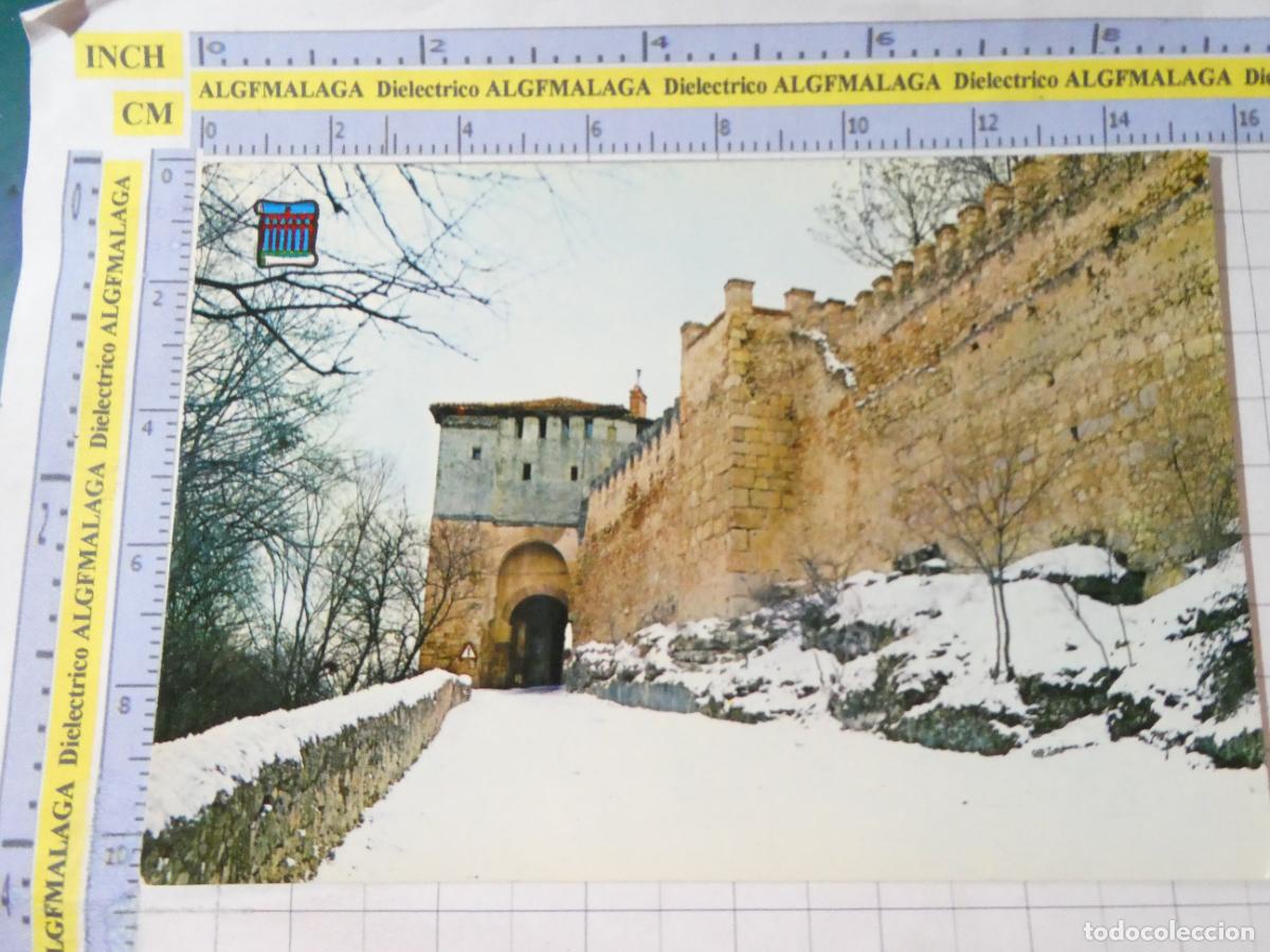 Postales: POSTAL DE SEGOVIA. A&Ntilde;O 1969. ARCO DE SANTIAGO Y MURALLA NEVADO NIEVE 4219 PERGAMINO. 2814