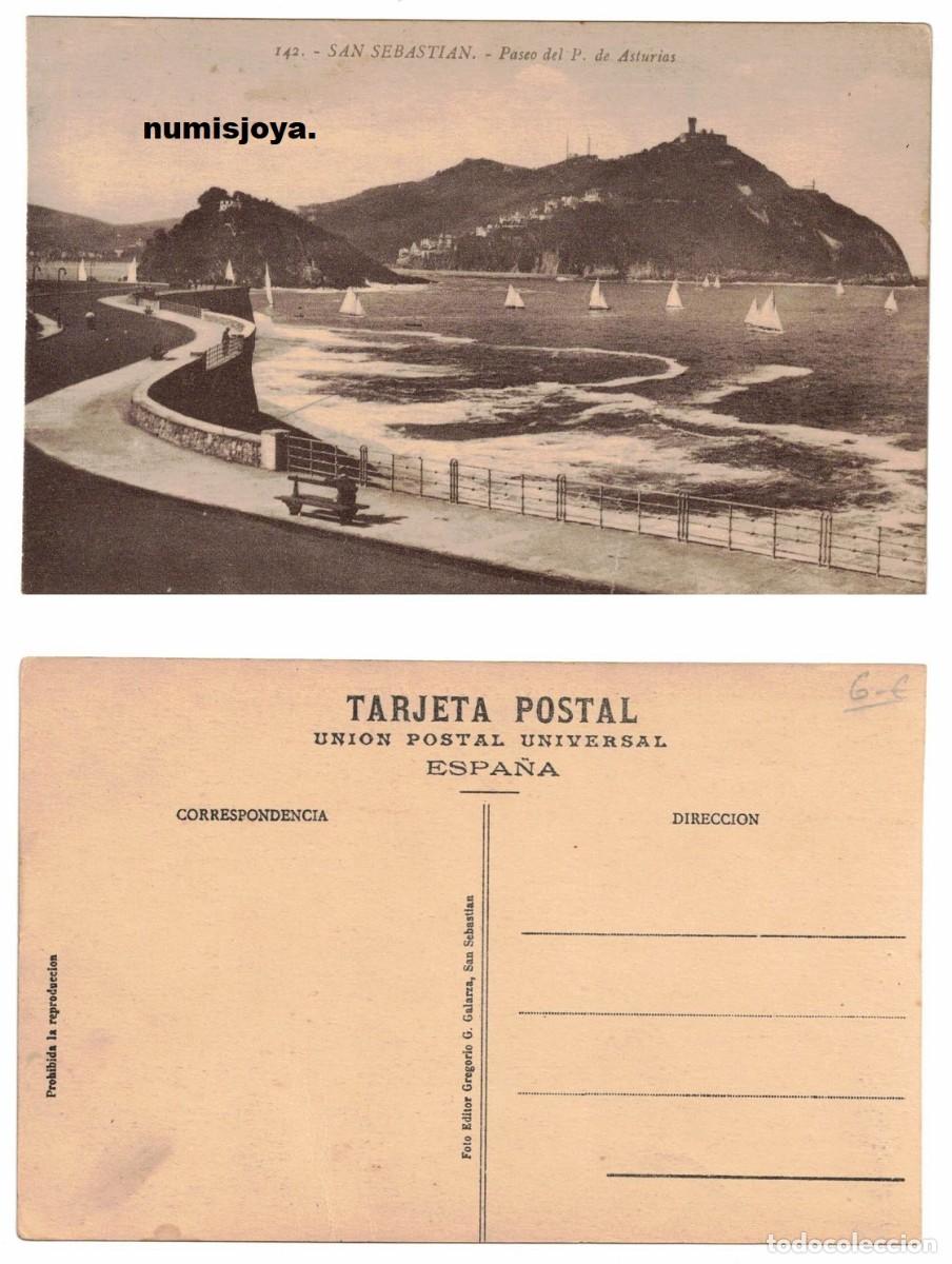 Postales: Postal S. Sebasti&aacute;n (Espa&ntilde;a) a&ntilde;o 1910. Paseo del principe de Asturias. Ed. GALARZA.