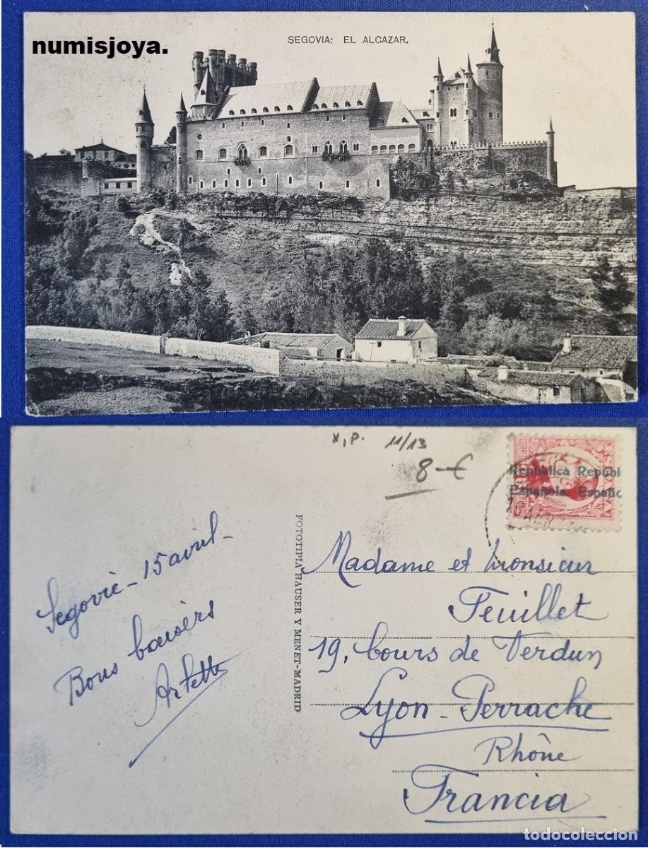 Postales: Postal Segovia (Espa&ntilde;a) a&ntilde;o 1910 EL ALCAZAR. Fot. HAUSER Y MENET. Escrita con sello.