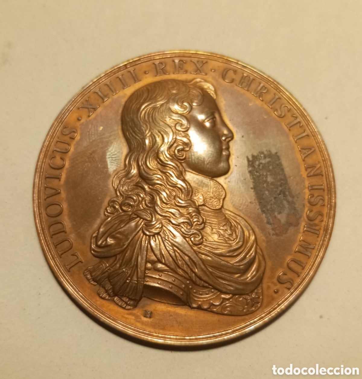 Postales: Medalla de bronce Luis 14 Tratado de los Pirineos