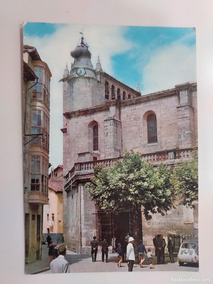 Postales: POSTAL MIRANDA DE EBRO IGLESIA DE SANTA MARIA. (POLICIA TRAFICO). 1965. S/C. BURGOS. GARRIDO 91
