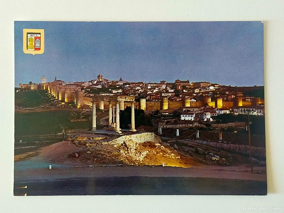Postales: Postal AVILA: Vista General. Nocturna - Edic. Dom&iacute;nguez - FISA. Escudo de Oro.
