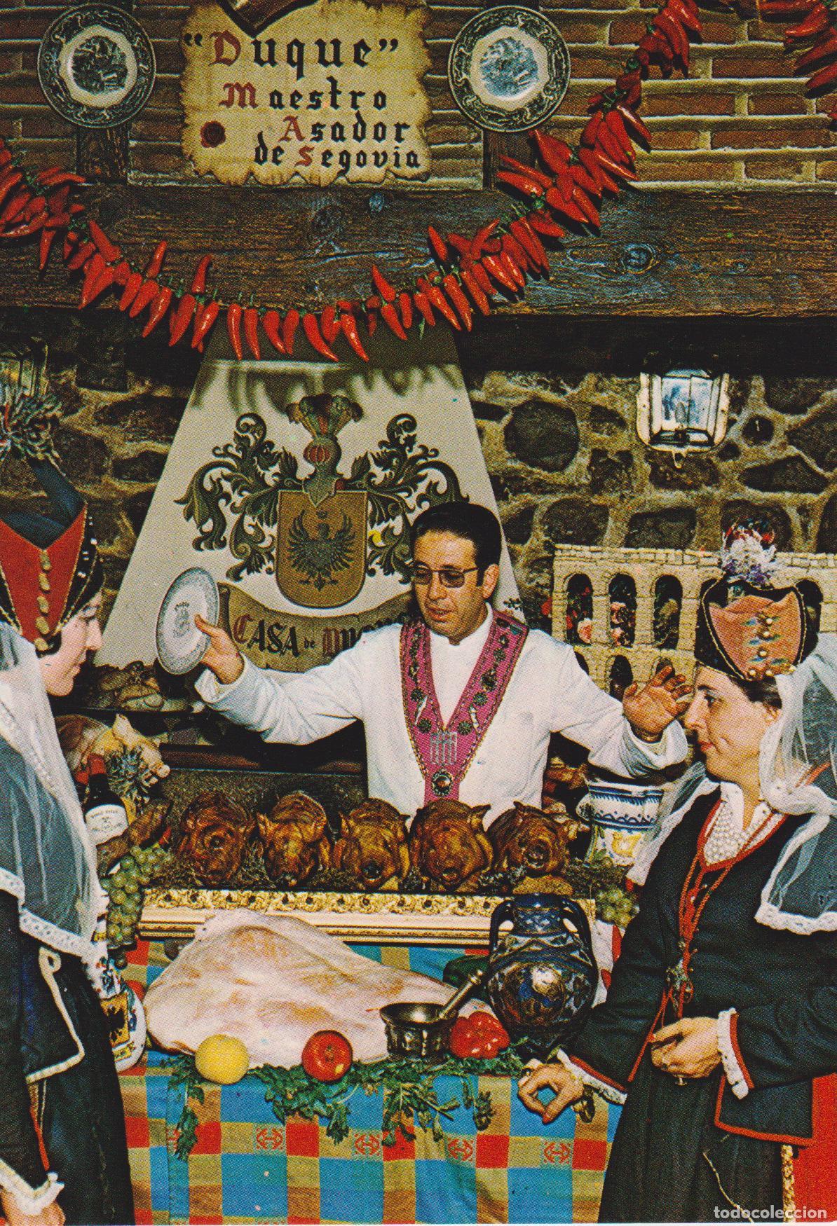 Postales: SEGOVIA, MAESTRO ASADOR RESTAURANTE MES&Oacute;N DUQUE - EDICIONES FISA - S/C