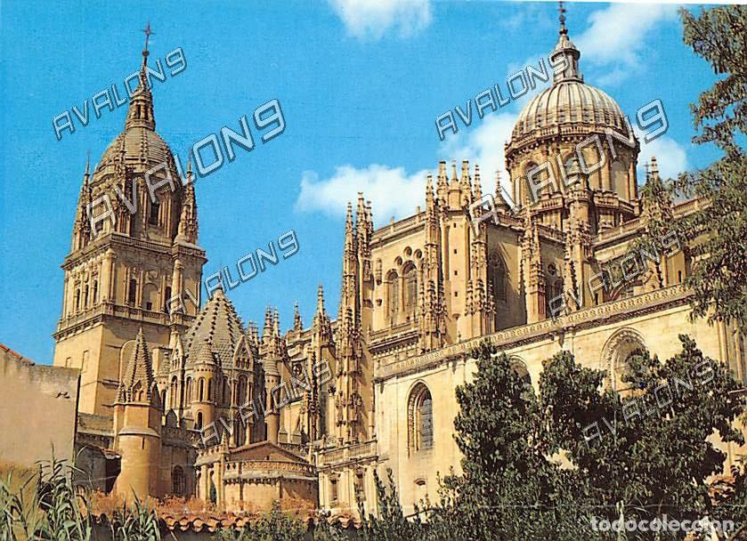 Postales: Catedrales nueva y vieja, almenas, pin&aacute;culos, crester&iacute;as, torres y c&uacute;pulas (Salamanca) Sin circular