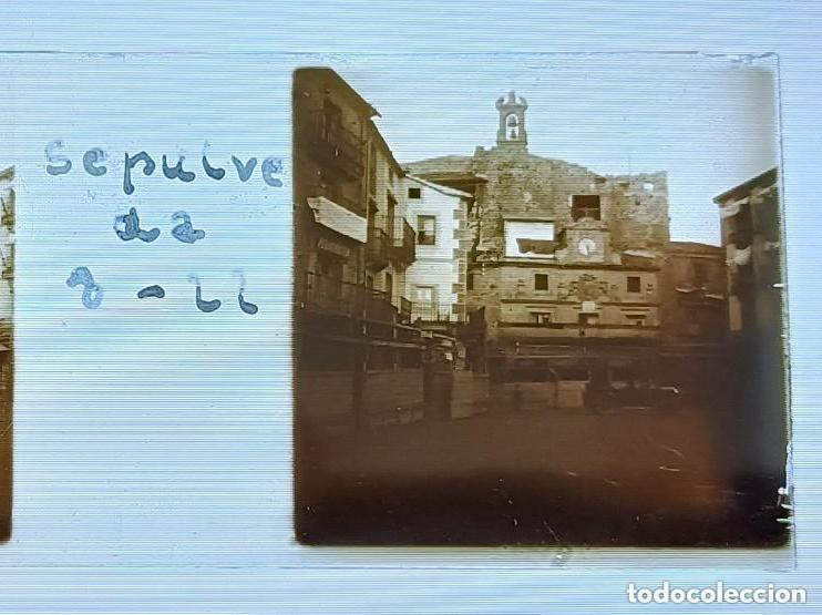 Postales: FOTOGRAFIA DE SEPULVEDA / SEGOVIA / ESTEREOSCOPICA EN CRISTAL DEL A&Ntilde;O 1922, MIDE 10,5 X 4,4 CMS.