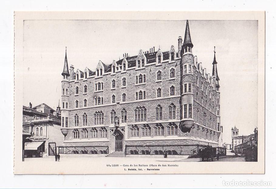 Postales: POSTAL. 48. LE&Oacute;N. CASA DE LOS BOTINES. PLAZA DE SAN MARCOS