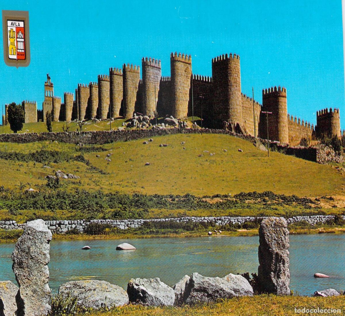 Postales: Postal de Avila: Murallas y Rio Adaja