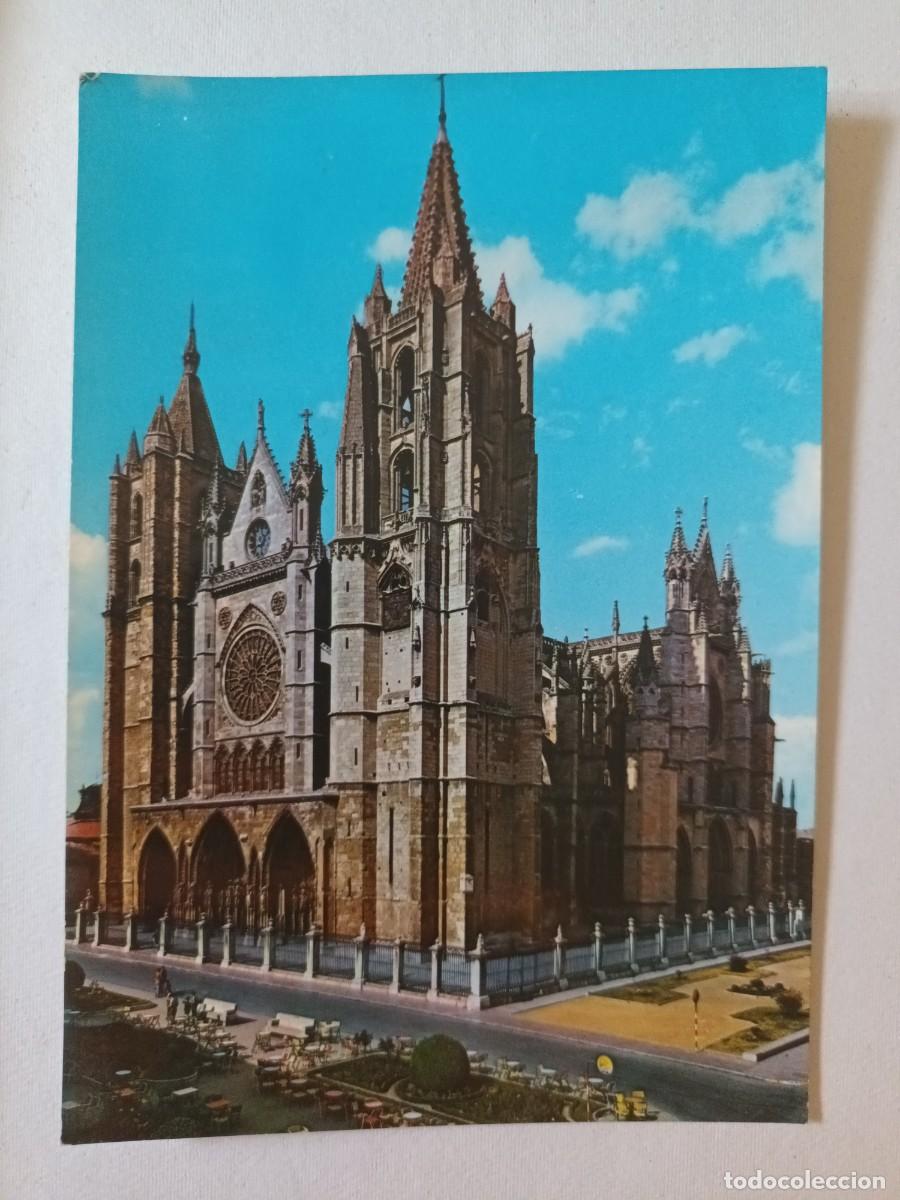 Postales: LEON. CATEDRAL. FACHADA PRINCIPAL (1968) - FRANQUEO