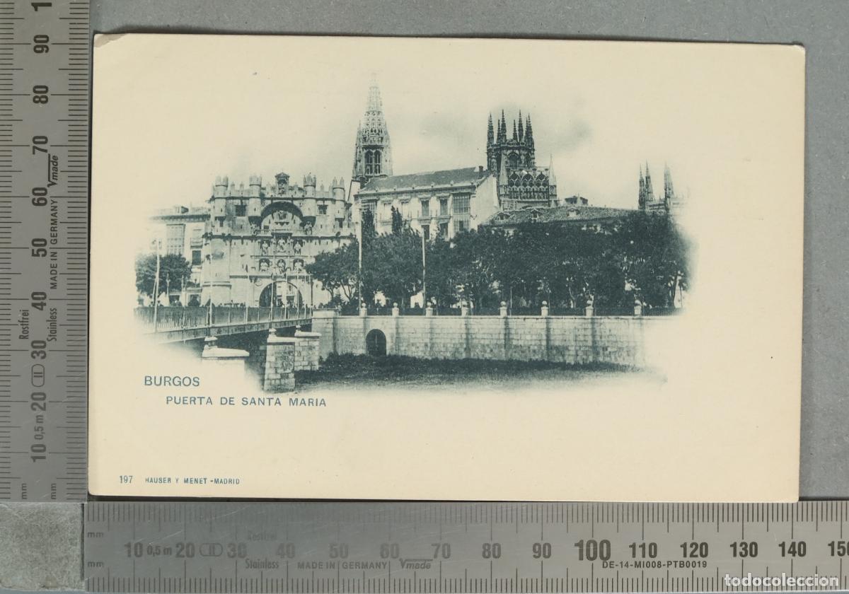 Postales: POSTAL. Burgos - Puerta de Santa Maria - Hauser y Menet