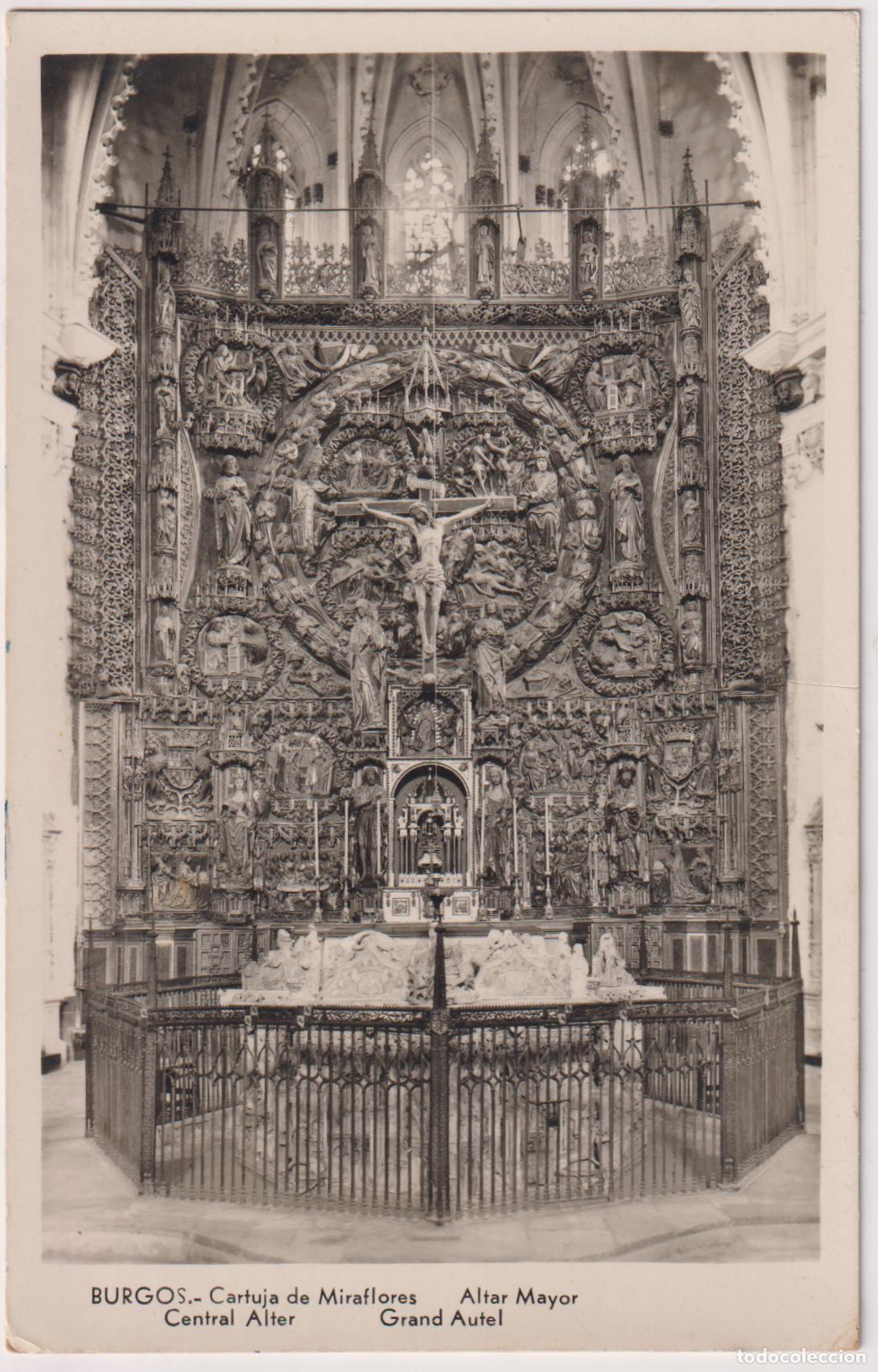 Postales: BURGOS, CARTUJA DE MIRAFLORES, ALTAR MAYOR - MANIPEL - S/C