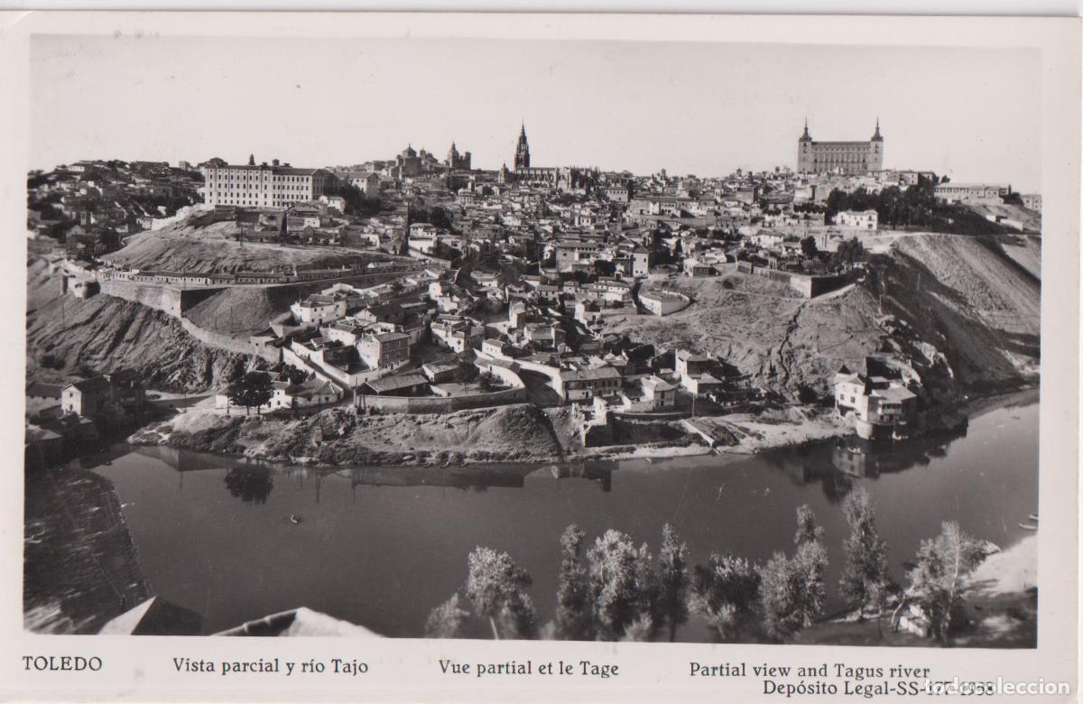 Postales: TOLEDO, VISTA PARCIAL Y RIO TAJO - MANIPEL - CIRCULADA 1958