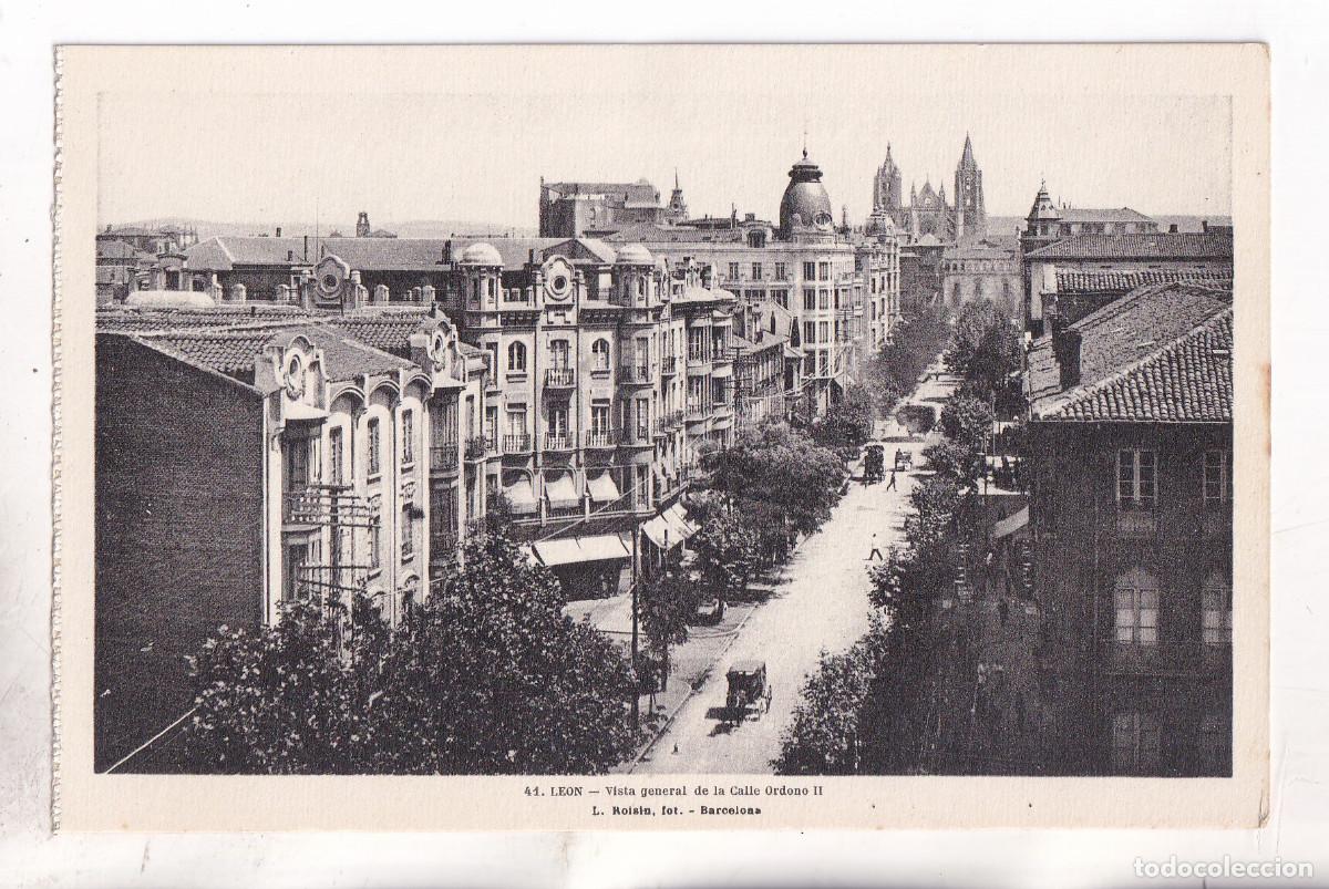 Postales: POSTAL. 41. LE&Oacute;N. VISTA GENERAL DE LA CALLE ORDO&Ntilde;O II