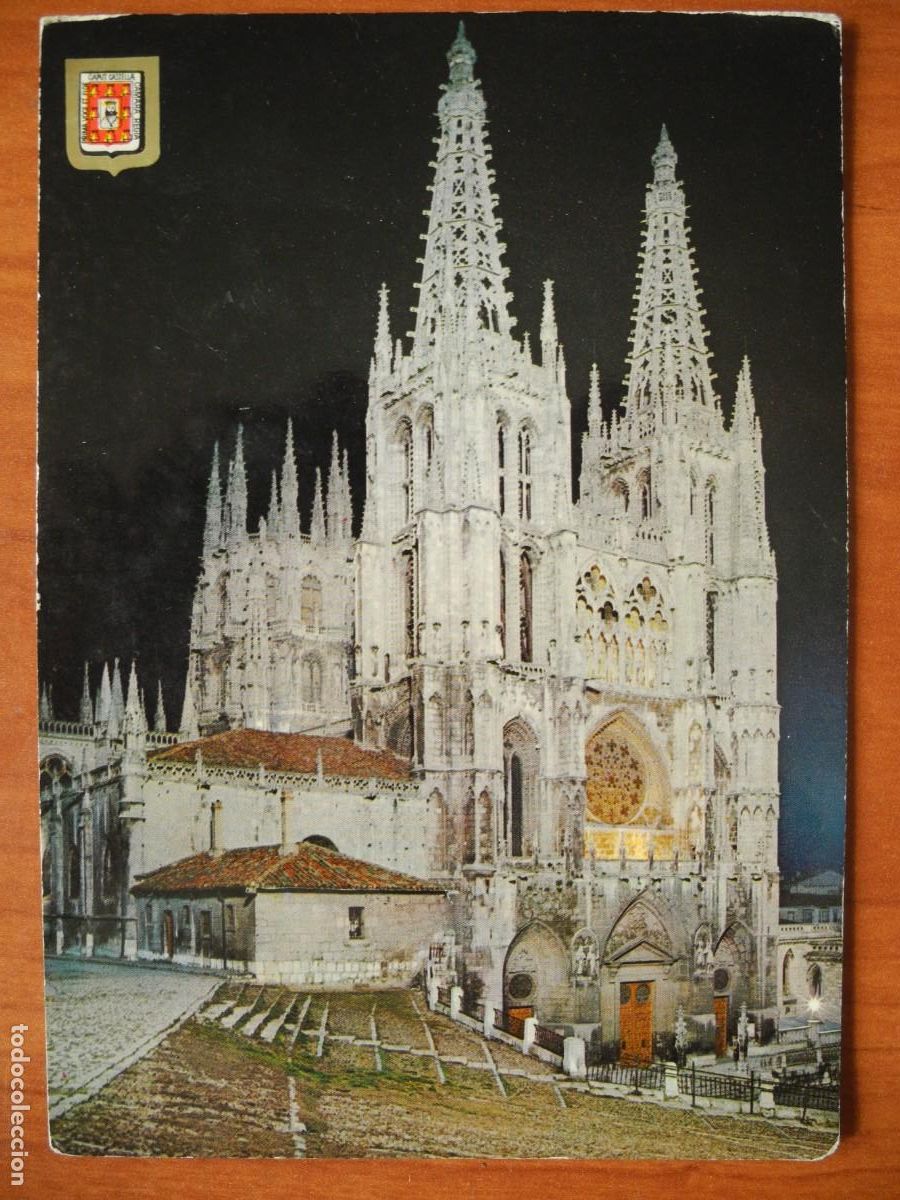 Postales: Burgos. La Catedral. Vista nocturna n. 29 Ed. Subirats Casanovas. Circulada 1966