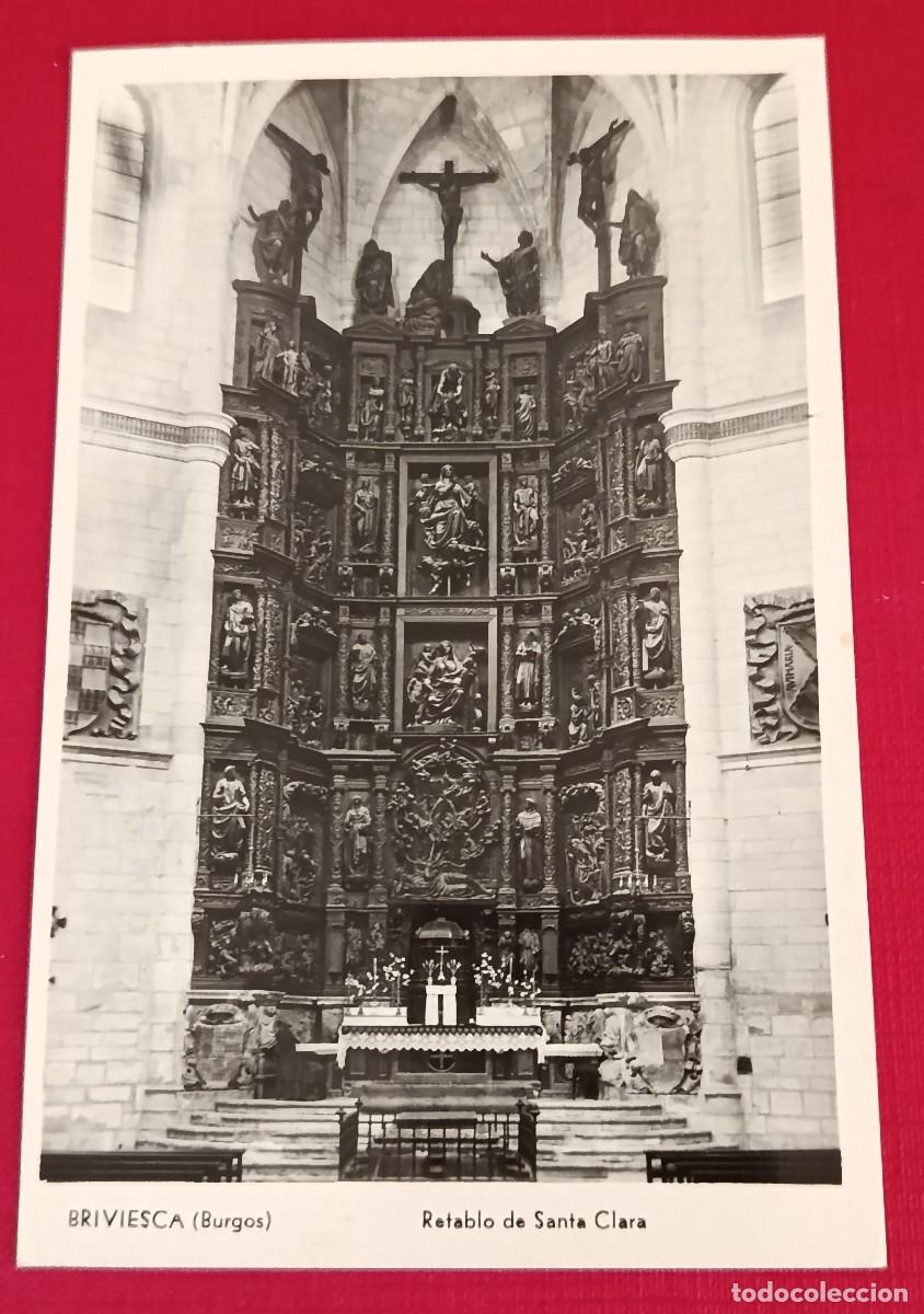 Postales: POSTAL FOTOGRAFICA RETABLO SANTA CLARA - BRIVIESCA - BURGOS 1957