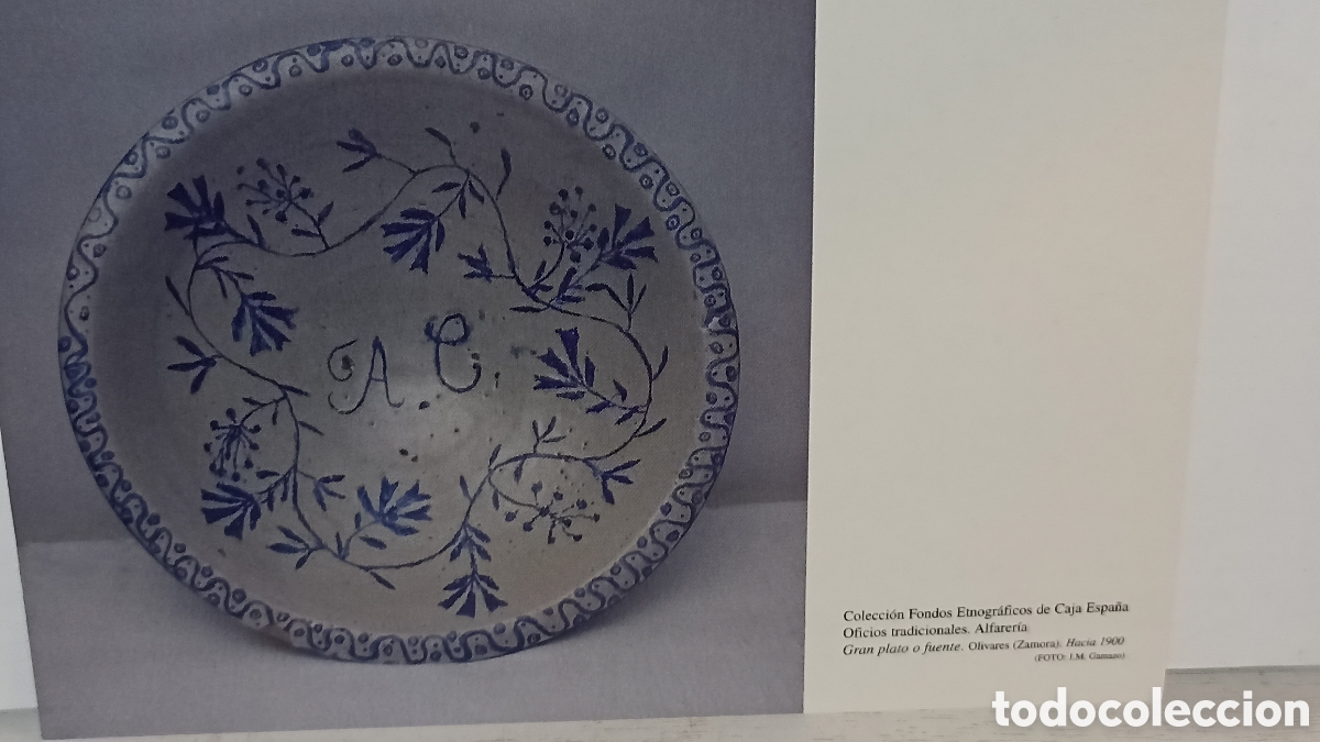Postales: Mint collection fondos etnogr&aacute;ficos de caja Espa&ntilde;a gran plato o fuente Olivares zamora a&ntilde;o 1900