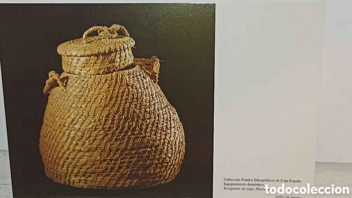 Postales: Mint collection fondos etnogr&aacute;ficos de caja Espa&ntilde;a recipiente de paja huevera